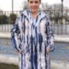 Raincoat Navy Waves